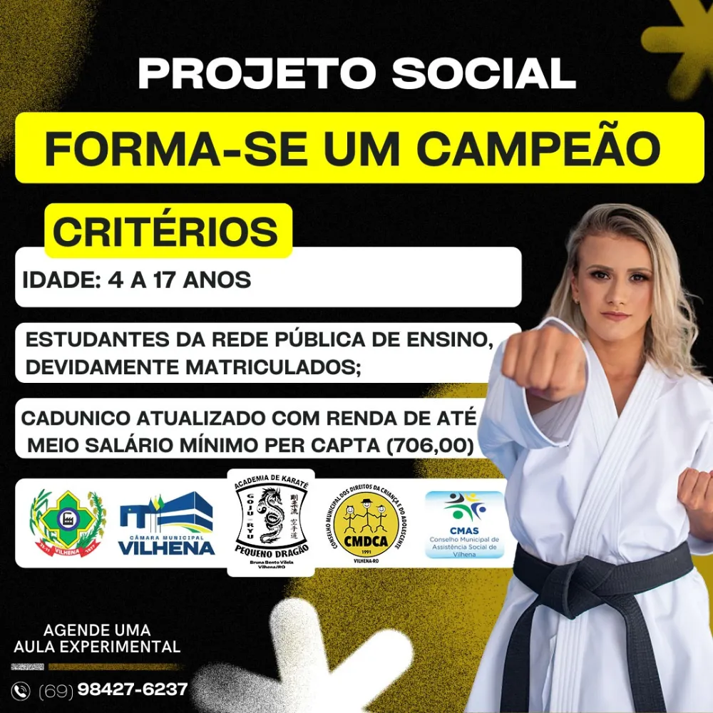 Academia de Karatê Pequeno Dragão abre vagas para o projeto social “Forma-se um Campeão” em 2025