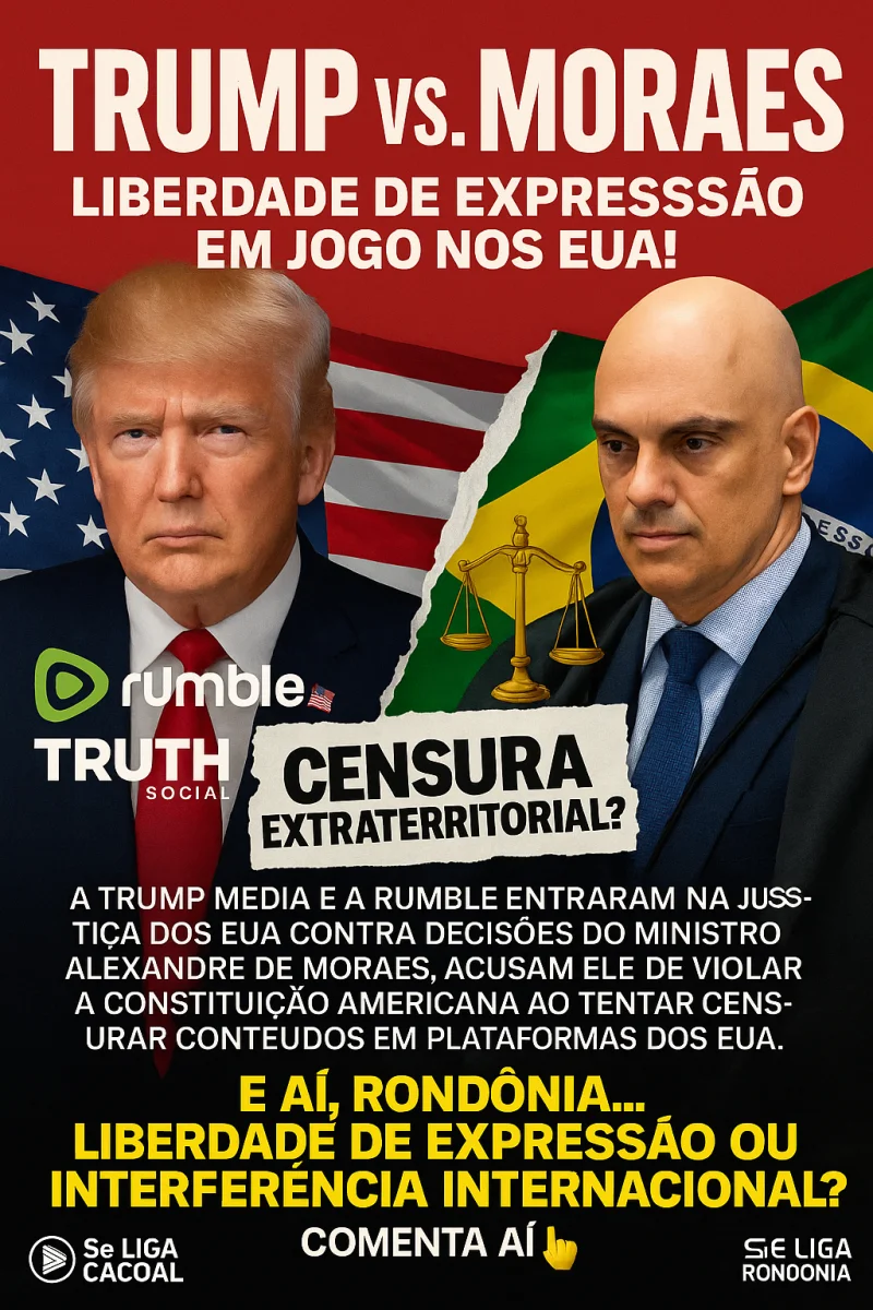 Trump Media pede para Justiça dos EUA responsabilizar Moraes por censura