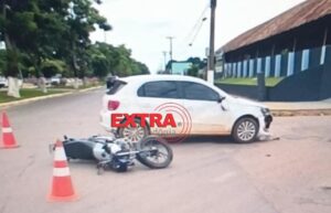 Condutor inabilitado tem moto recolhida após colisão em Vilhena