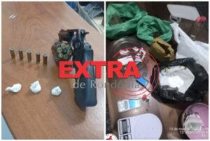 PM apreende arma e drogas durante abordagem em bar de Corumbiara