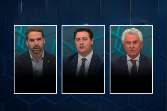 Pré-candidatos do PSD, Caiado, Ratinho Jr. e Leite participam de debate na Band