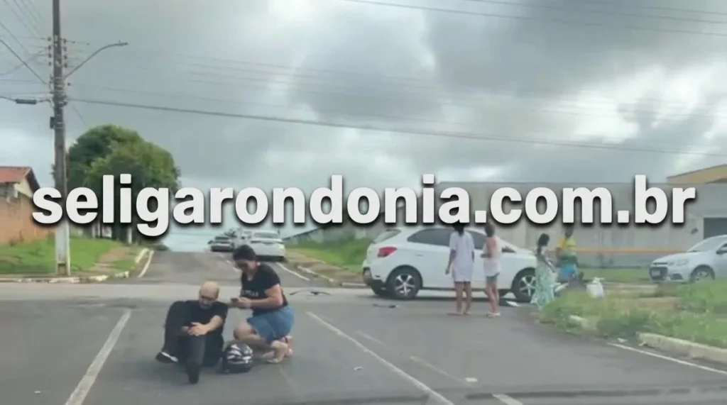 ACIDENTE É REGISTRADO NA AVENIDA PORTO VELHO COM PRESIDENTE MÉDICI EM CACOAL