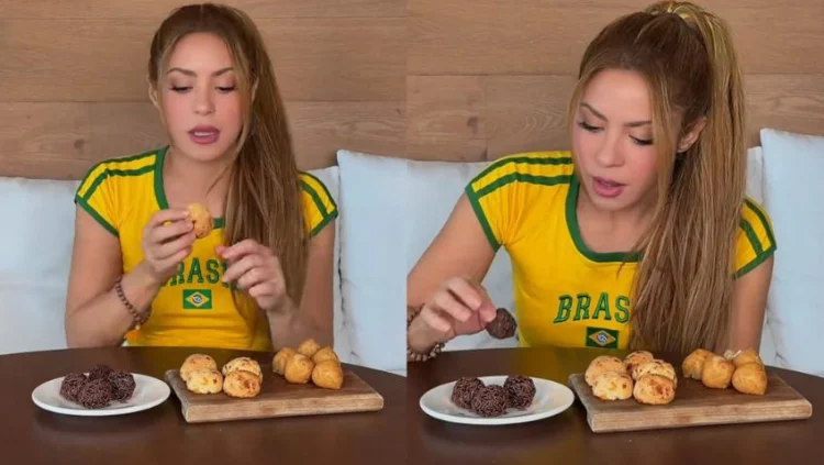 Shakira entra no clima do Brasil, fala português e prova comidas típicas antes de show no Rio