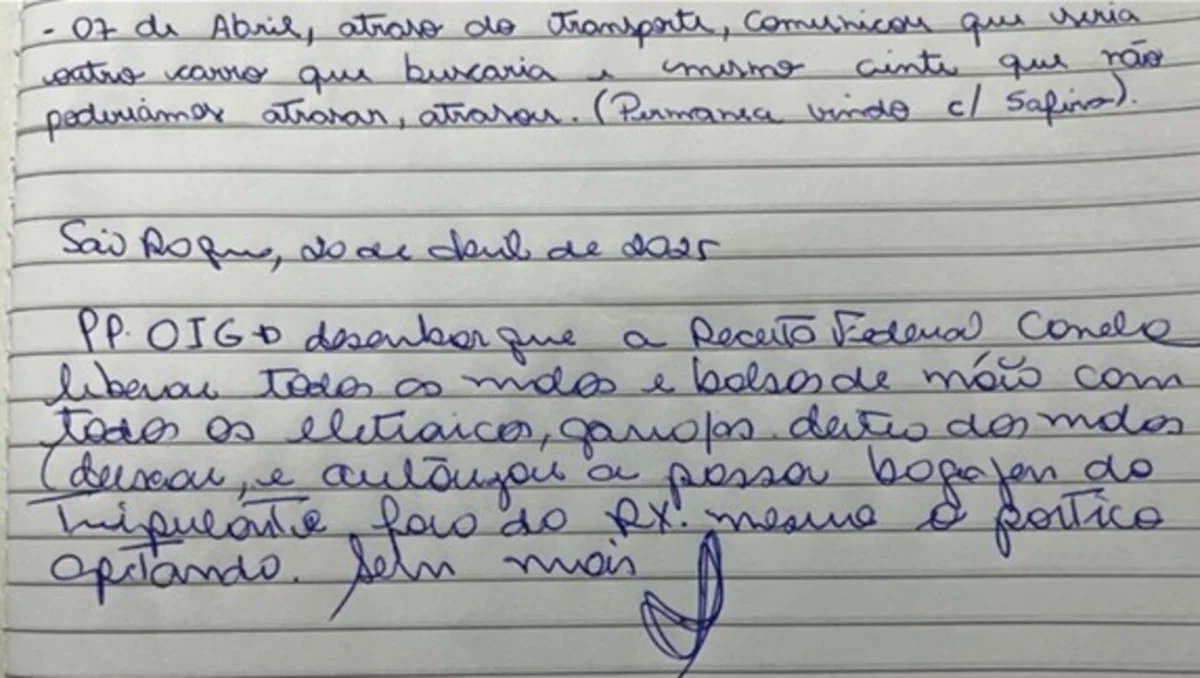 Bilhete registra liberação de malas sem raio-x em voo com Hugo Motta e Ciro Nogueira; VEJA FOTO