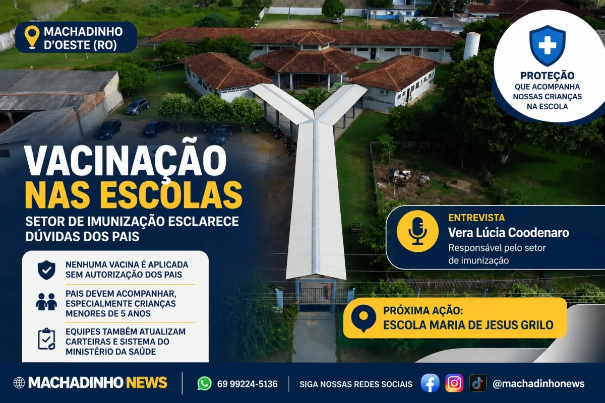 Vacinação nas escolas gera dúvidas entre pais em Machadinho d’Oeste (RO); setor de imunização esclarece processo