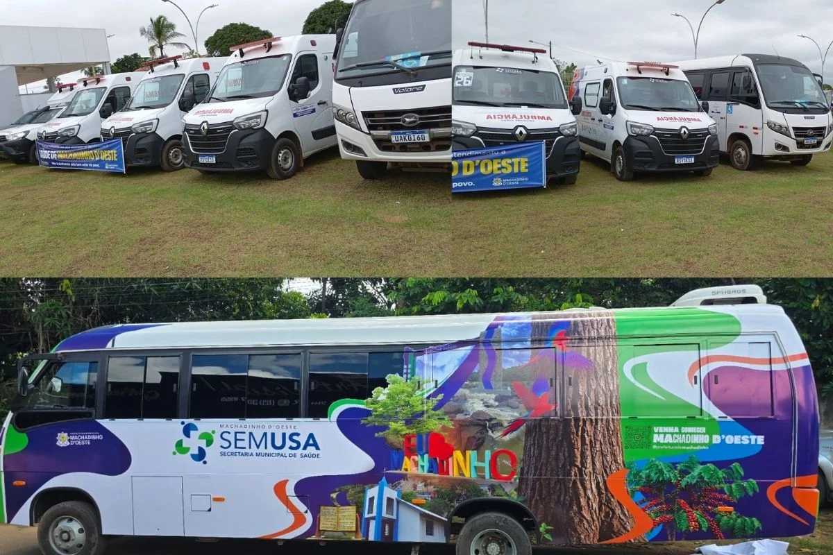 Machadinho d’Oeste (RO) amplia frota da saúde com novas ambulâncias, ônibus e veículos 4×4