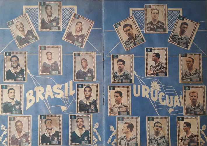 Álbum de figurinhas da Copa de 1950 é um item raro e disputado por colecionadores