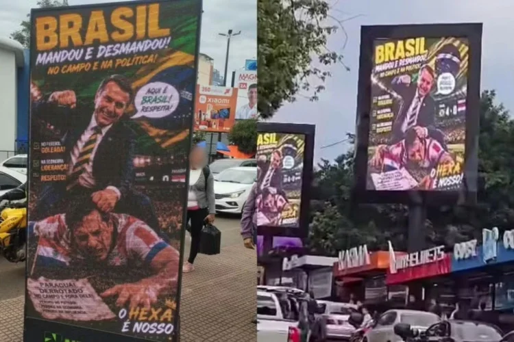 Paraguai retira painéis publicitários após montagem de Bolsonaro agredindo paraguaio