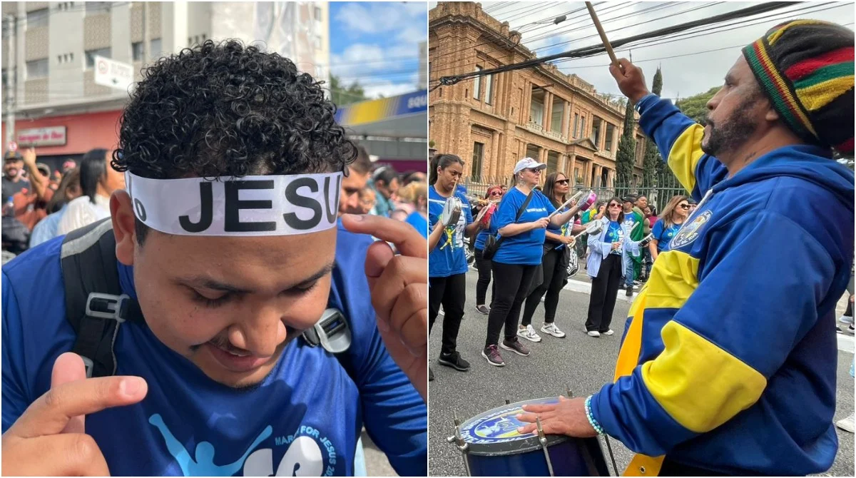 Flávio Bolsonaro, Tarcísio, Nunes, Jorge Messias e André Mendonça participam da Marcha para Jesus em SP