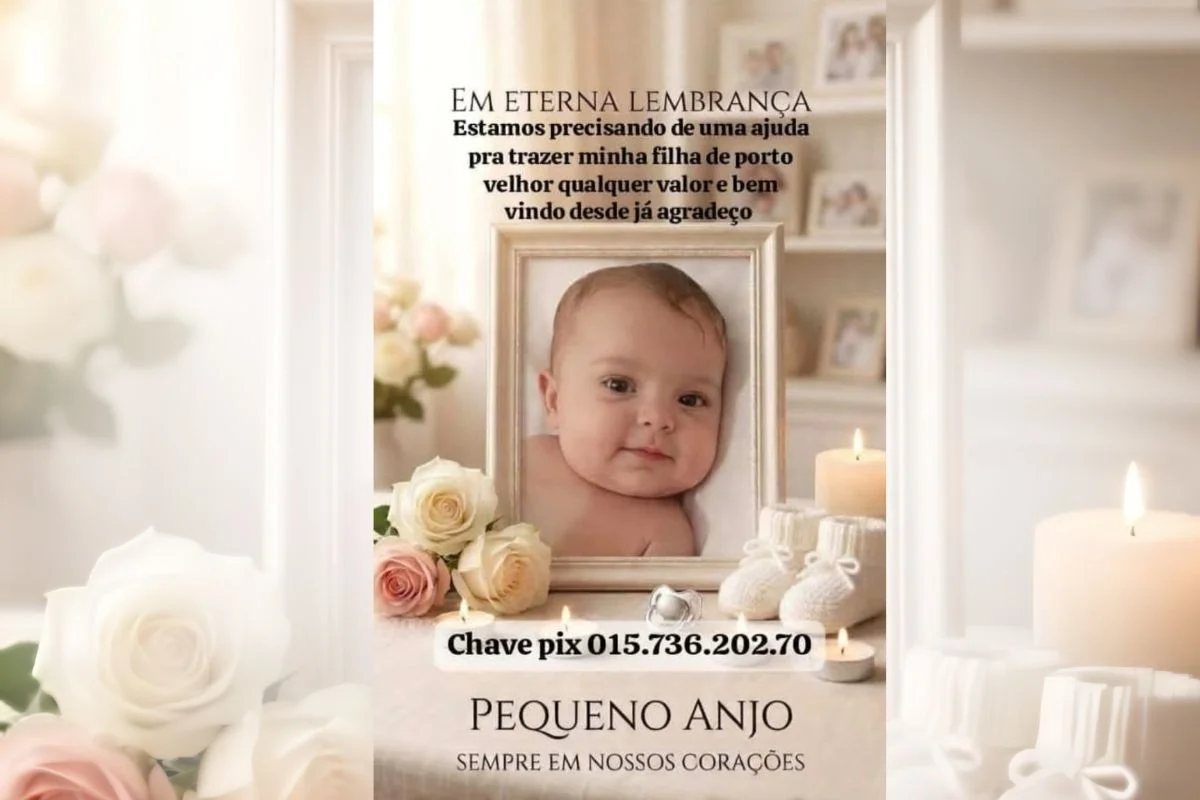 Família de Machadinho d’Oeste pede ajuda para traslado de bebê que faleceu em Porto Velho