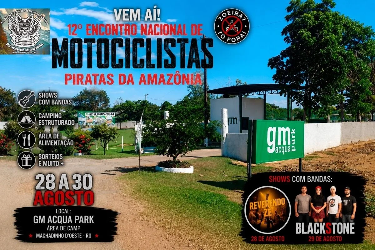 Motos, rock e muita confraternização: Machadinho d’Oeste recebe encontro nacional de motociclistas no GM Acqua Park