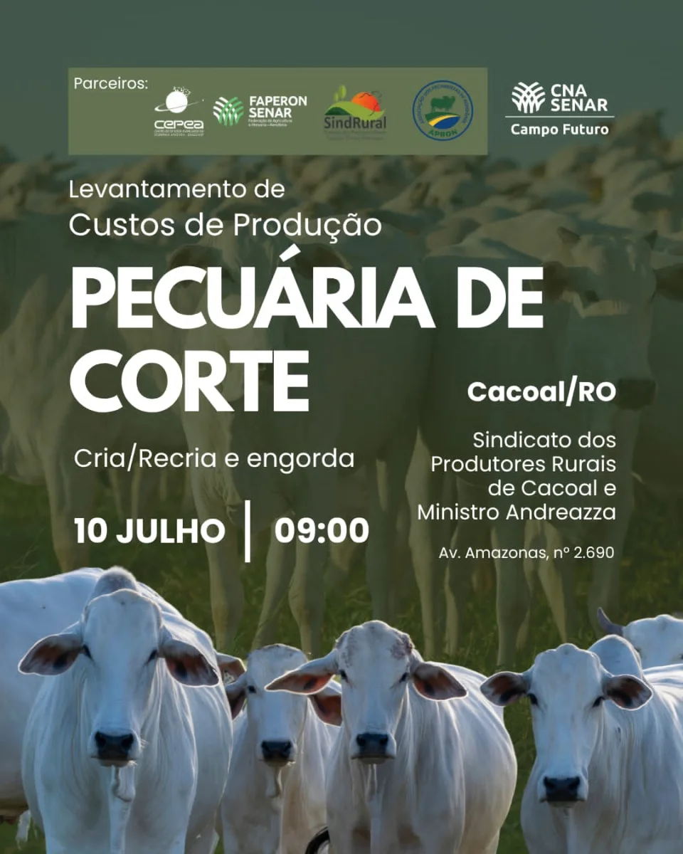 Projeto Campo Futuro chega a Cacoal para mapear os custos da pecuária de corte