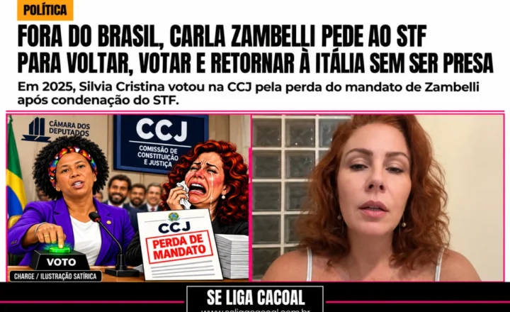 Fora do Brasil, Carla Zambelli pede ao STF para voltar, votar e retornar à Itália sem ser presa