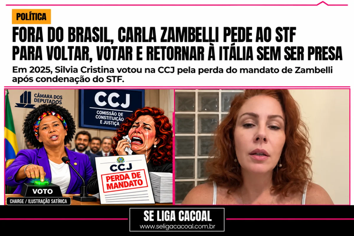 Fora do Brasil, Carla Zambelli pede ao STF para voltar, votar e retornar à Itália sem ser presa