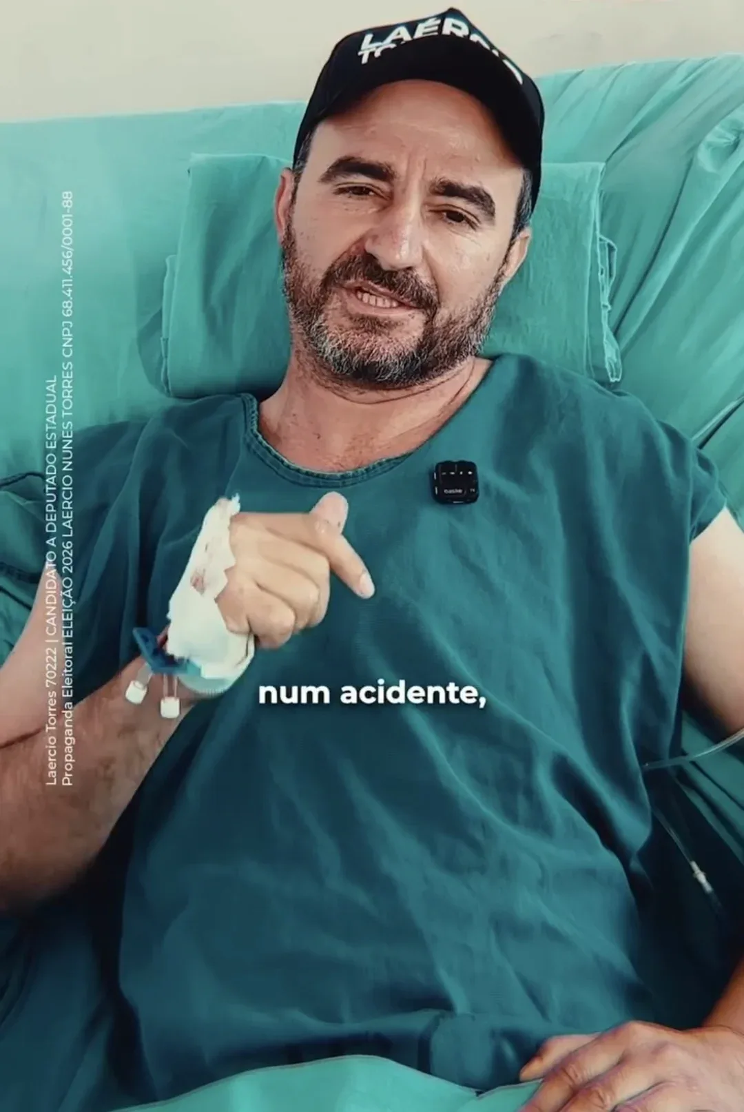 Em leito hospitalar, Laércio Torres relata superação após grave acidente de trânsito em Rondônia