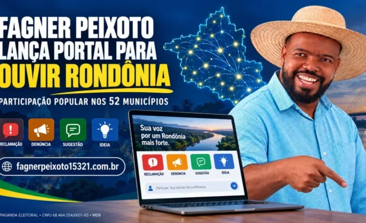 Fagner Peixoto lança portal para ouvir moradores dos 52 municípios de Rondônia