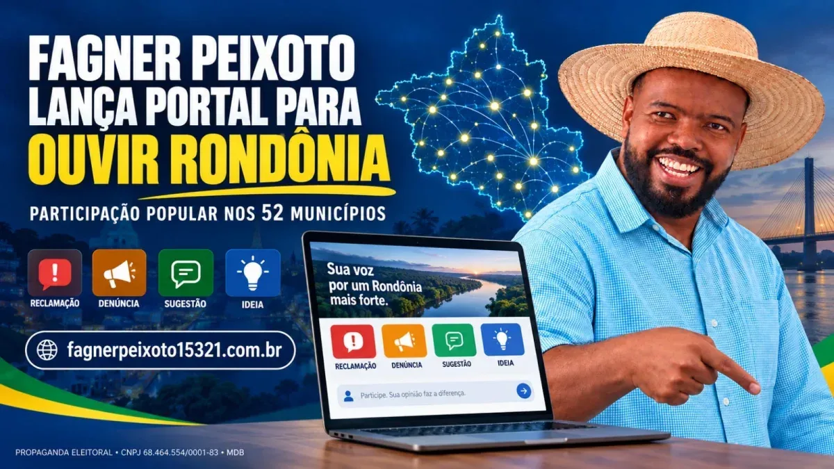 Fagner Peixoto lança portal para ouvir moradores dos 52 municípios de Rondônia Fagner Peixoto lança portal para ouvir moradores dos 52 municípios de Rondônia
