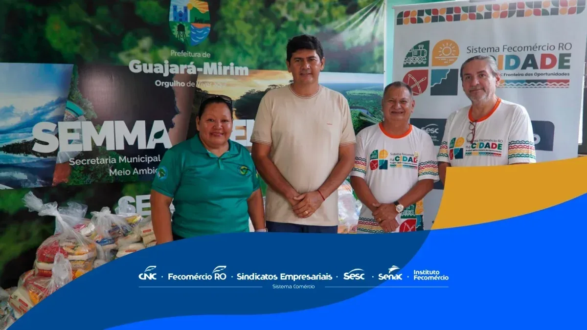 Sistema Fecomércio RO na Cidade arrecada mais de 1,1 tonelada de alimentos e meia tonelada de recicláveis para a Associação Nova Vida em Guajará-Mirim