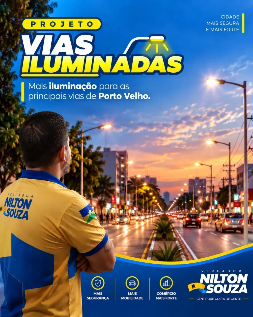 O Vereador Nilton Souza propõe projeto-piloto para ampliar e modernizar iluminação pública nas principais vias de Porto Velho