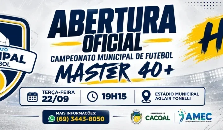 Cacoal abre nesta terça-feira o Campeonato Municipal de Futebol Master 40+