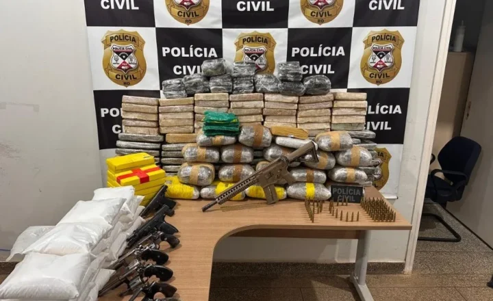 Polícia Civil apreende 146 kg de drogas, fuzil e outras 8 armas em Nova Mamoré
