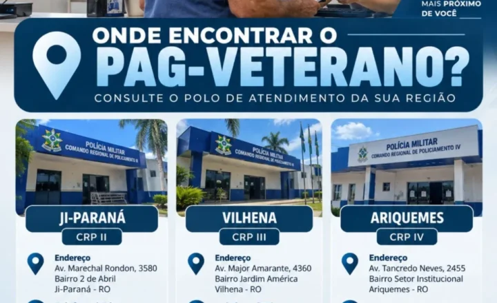 Polícia Militar de Rondônia ativa Polos de Atendimento e Gestão ao Veterano no interior do Estado