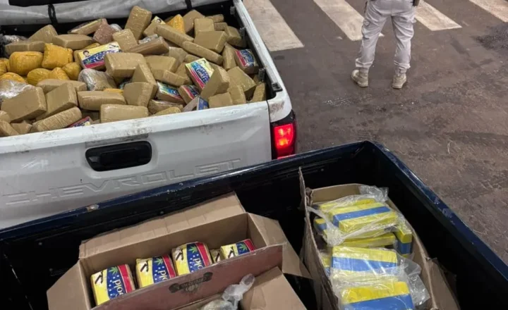 PRF apreende carregamento de drogas transportado em carreta na BR-364, em Pimenta Buena/RO