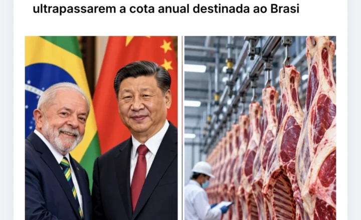 China passa a aplicar sobretaxa de 55% à carne bovina brasileira após país atingir cota