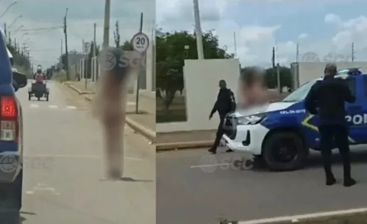 Mulher é flagrada andando nua pelas ruas de Ariquemes