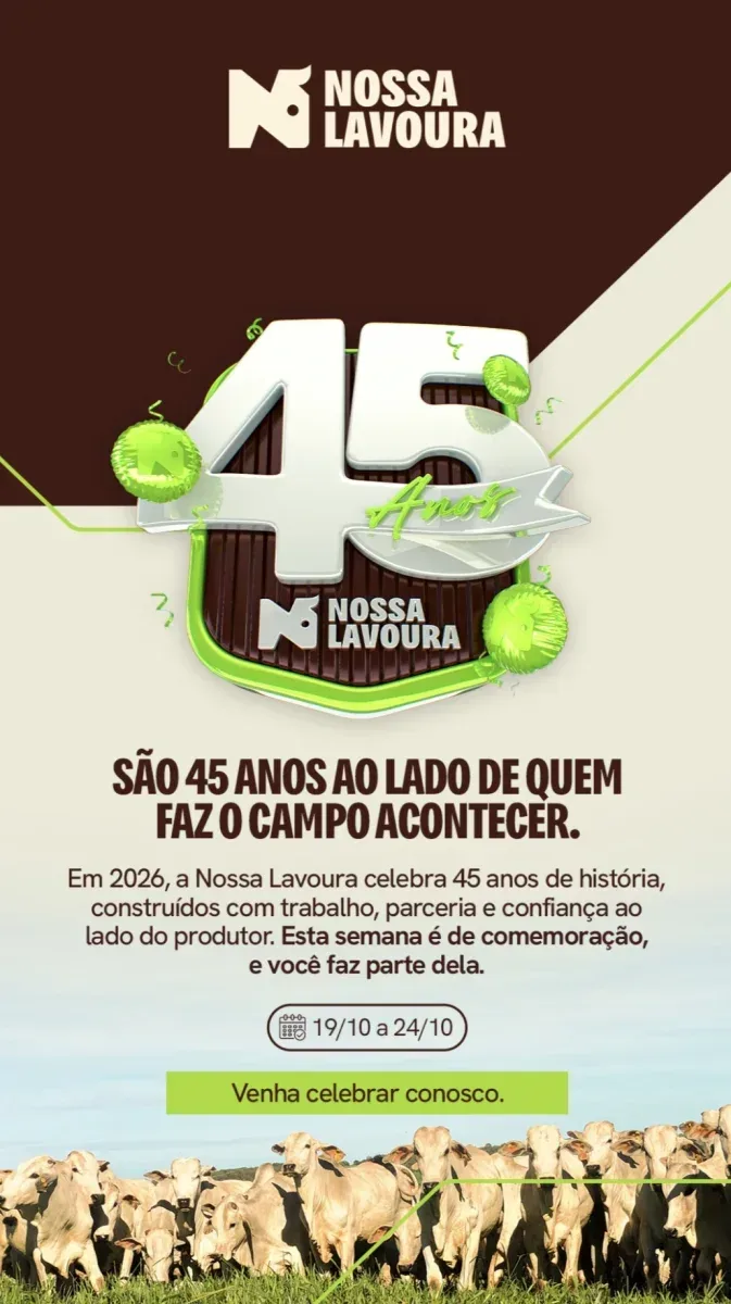 Nossa Lavoura celebra 45 anos de história com ações especiais para produtores e clientes