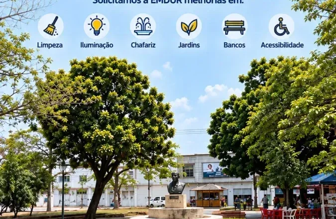 Nilton Souza solicita revitalização da Praça do Baú para valorizar lazer e memória afetiva em Porto Velho