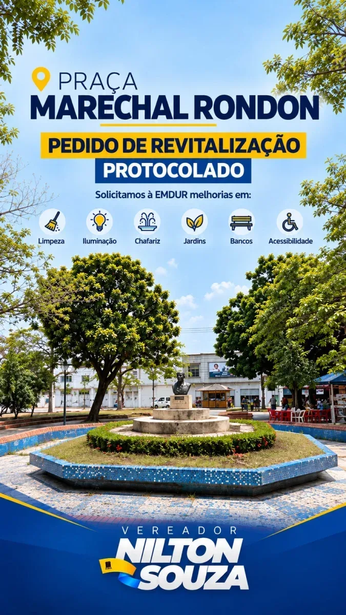 Nilton Souza solicita revitalização da Praça do Baú para valorizar lazer e memória afetiva em Porto Velho Nilton Souza solicita revitalização da Praça do Baú para valorizar lazer e memória afetiva em Porto Velho