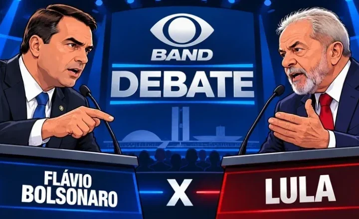 Debate da Band entre Lula e Flávio terá confronto livre de 30 minutos