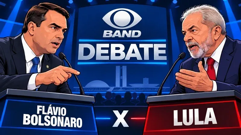 Debate da Band entre Lula e Flávio terá confronto livre de 30 minutos