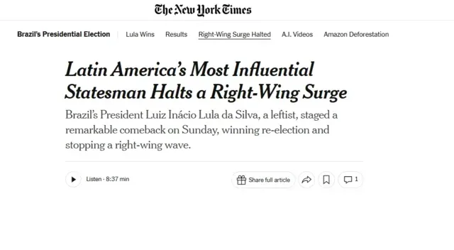 Site do jornal The New York Times 
