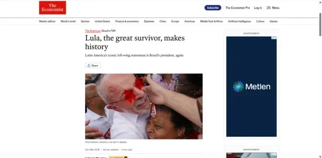 Site da revista The Economist