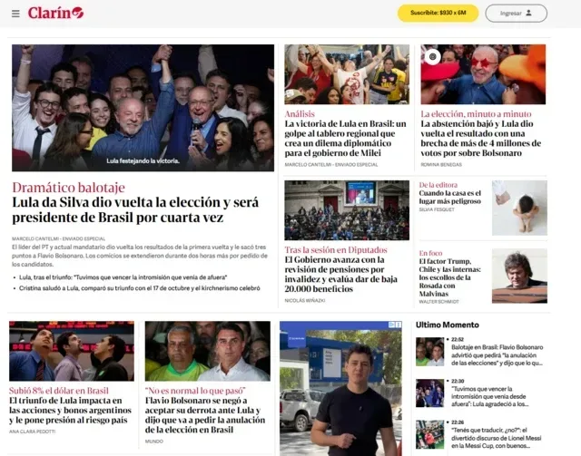 Site do Clarín