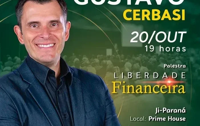 Gustavo Cerbasi faz no dia 20 grande palestra sobre inteligência financeira em Ji-Paraná