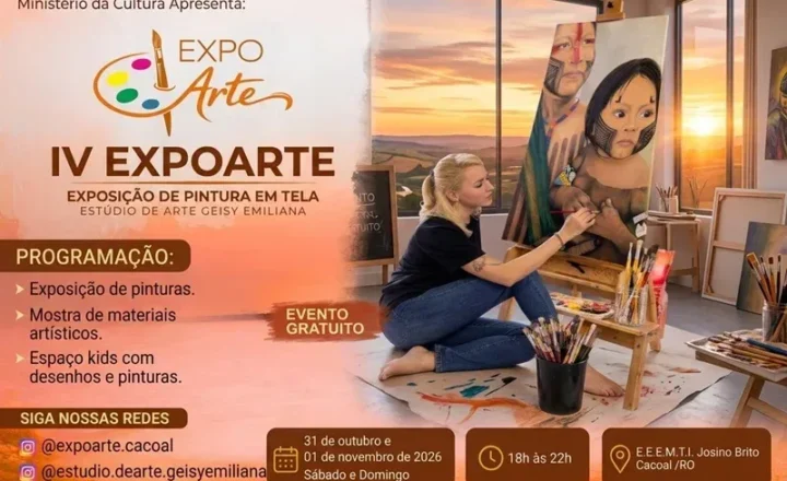 IV EXPOARTE reúne cerca de 150 obras de pintura em Cacoal nos dias 31 de outubro e 1º de novembro